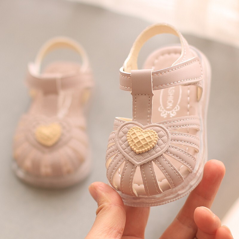 Baby Sandals Walking Summer 0-1-2 Year Old Girls Little Princess Cute Soft Sole Baotou Infant and Toddler Shoes 3 F704-21