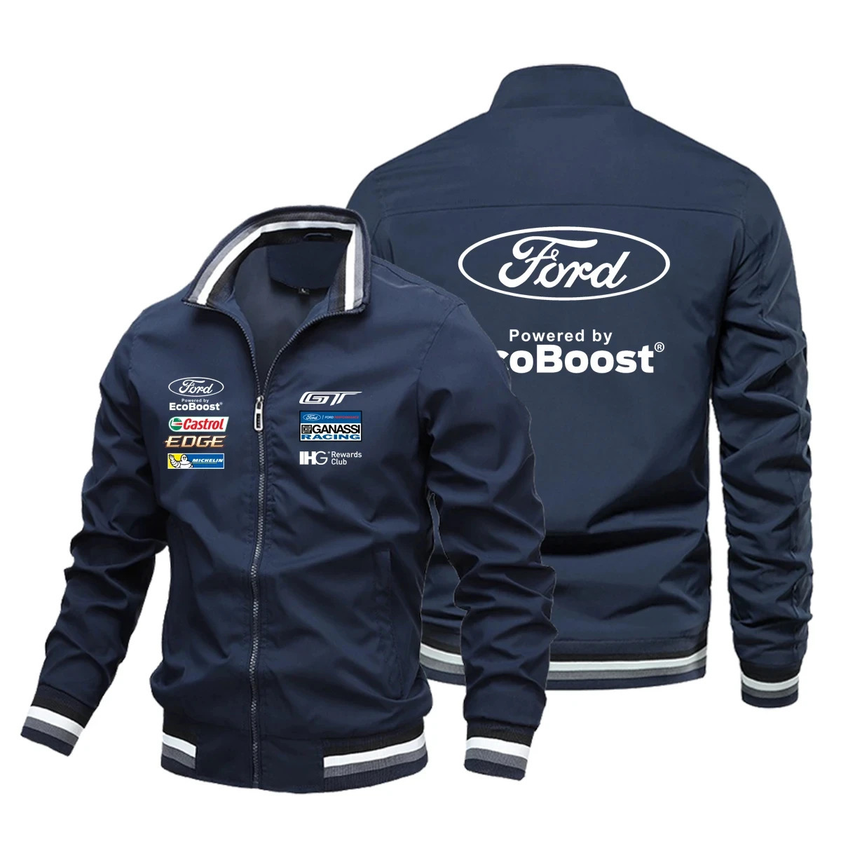 2024 Mens Ford casual sports jacket motorcycle racing zipper tower windproof cycling baseball shirt 240702