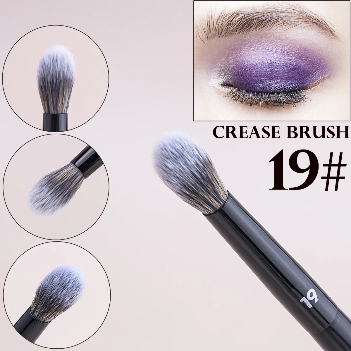 19 Crease Brush Professional Eyeshadow Crease Smudge Blending Makeup Brush Tapered Precise Eye Shadow Powder Crease Brush 240704