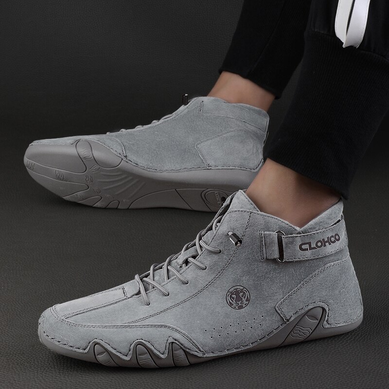 Men Genuine Leather Shoes Ankle Boots Men Sneakers Outdoor Light Lace-Up Casual Shoes Fashion Loafers Winter Warm Boots