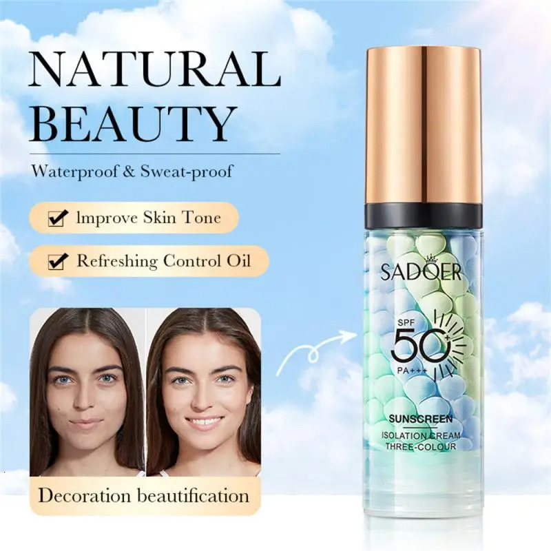 Three-Color and Isolation Moisturizing Cream Invisible Pores Brighten Correcting Skin Tone Refreshing Cosmetics 240704