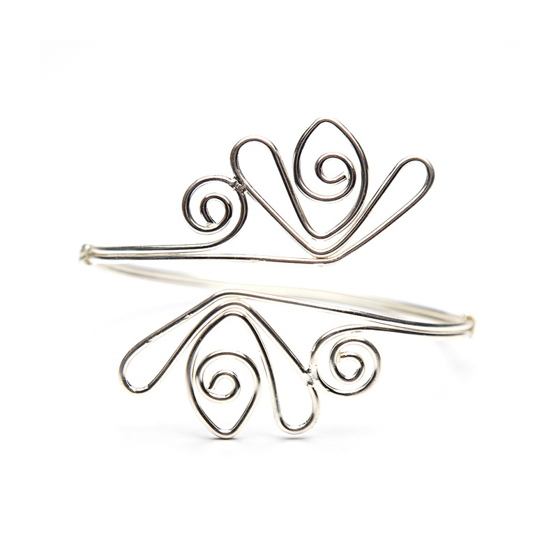 10pcs/lot Charm Bracelets Geometric Flower Arm Bracelet Arm Ring Punk Style Metal Tulip Arm Ring