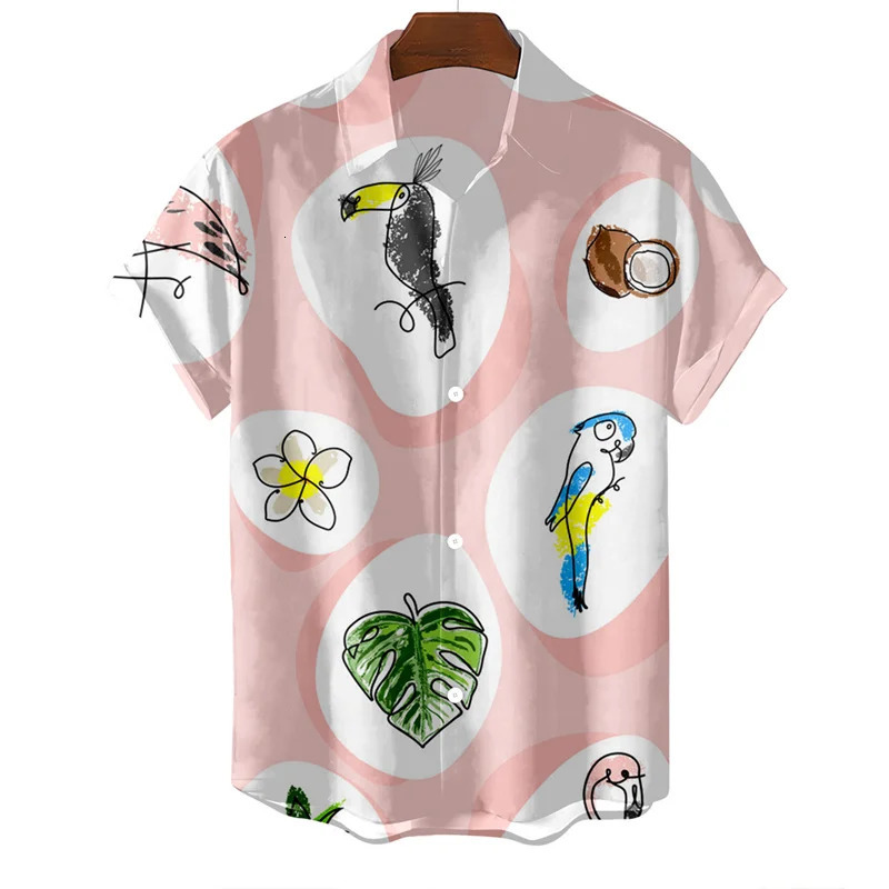 Mens Summer Cat Pattern Hawaiian Shirt Oversized Print Social Floral Camisa Cartoon Men Graffiti Clothing Vintage Harajuku 240702