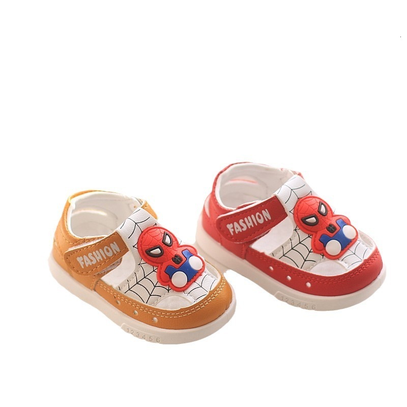 Spring Summer Children's Hollow Sandals for Boys Girls Baby Walking Breathable Infant Shoes with Headband and Anti Kick Soft Sole F704-15