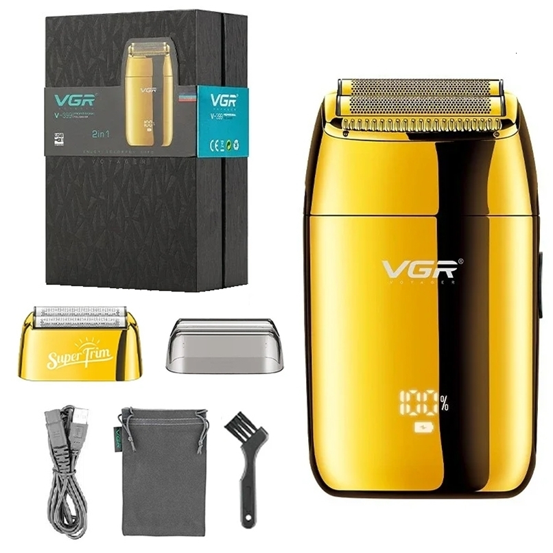 Original VGR beard trimmer professional shaver reciprocating shaver beard trimmer electric digital display trimmer mens 240703