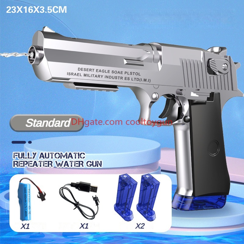 Desert Eagle Water Gun Electric Automatic Toys Gun Water Pistol Beach Toys For Children Boys LooK Real Watergun Model Summer Outdoor Beach Water Games