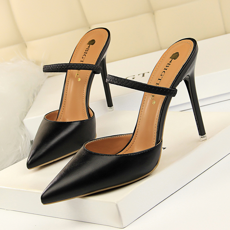 Women's Shoes Gentle Style High Heel Fashion Minimalist Style Shoes Triple Black Party Free shipping