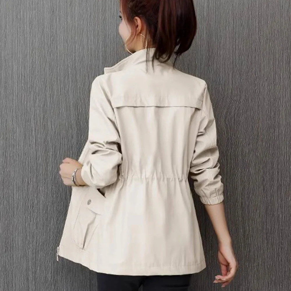 HI-FASHION Women Double Layer Windbreaker Autumn Casual Slim Coat Fashion Plus Size 4Xl Stand-Up Collar Ladies Jacket 240703