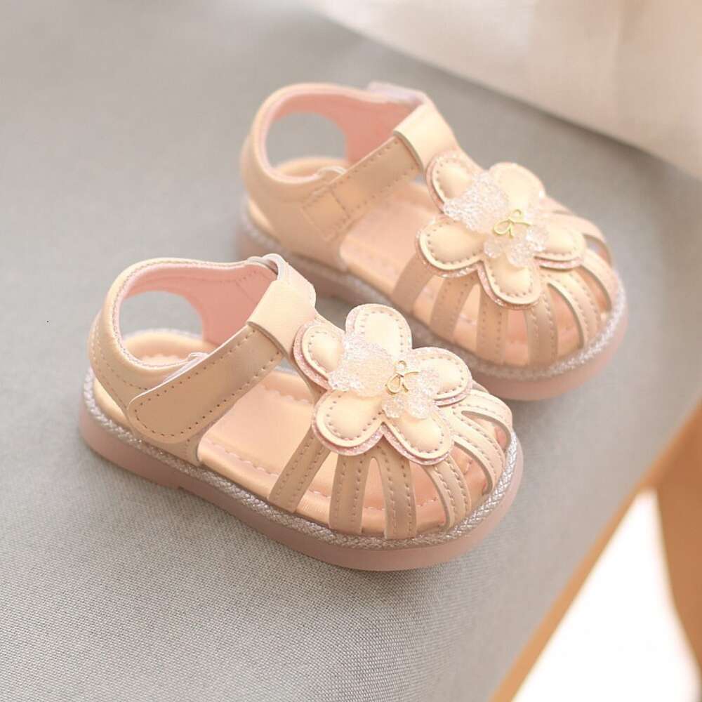 Baotou Anti Kick Girls' Walking for 0-2 Years Old 1 Summer New Girl Princess Shoes Soft Sole Baby and Children's Sandals F704-30
