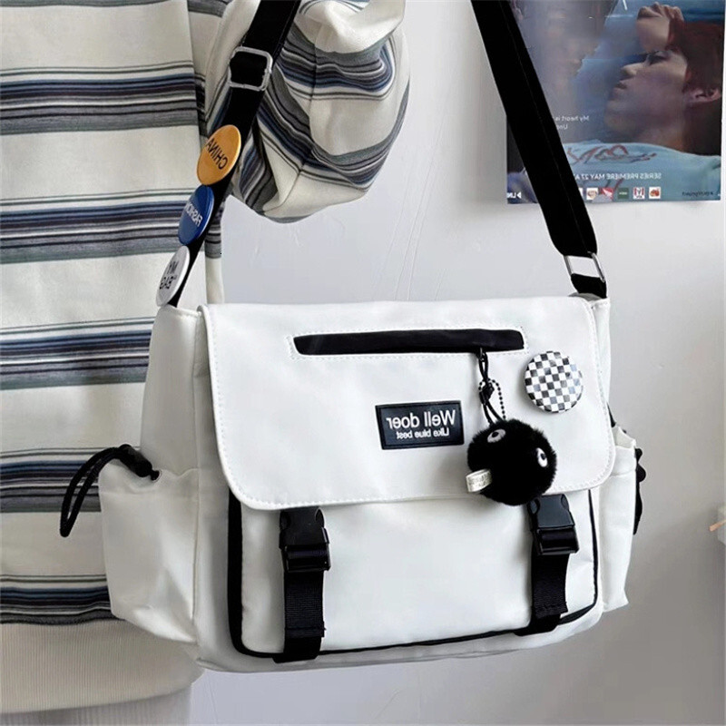 College Student School Crossbody Bags Female Men Versatile Large Capacity Nylon Waterproof Messenger Women One Shoulder Bag H7.4#16 zhanyishengli