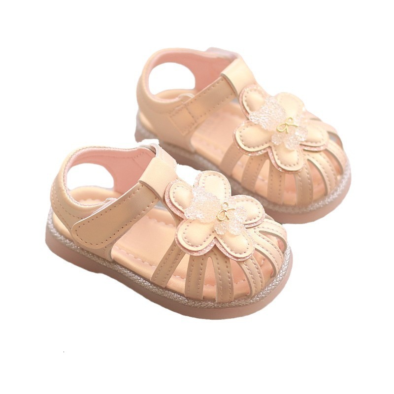 Baotou Anti Kick Girls' Walking for 0-2 Years Old 1 Summer New Girl Princess Shoes Soft Sole Baby and Children's Sandals F704-30