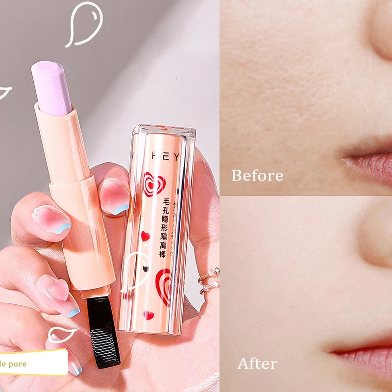 Invisible Pore Purple Primer Stick Waterproof Face Primer Makeup Base Gel Oil-control Matte Smooth Fine Lines Isolation Primer 240704