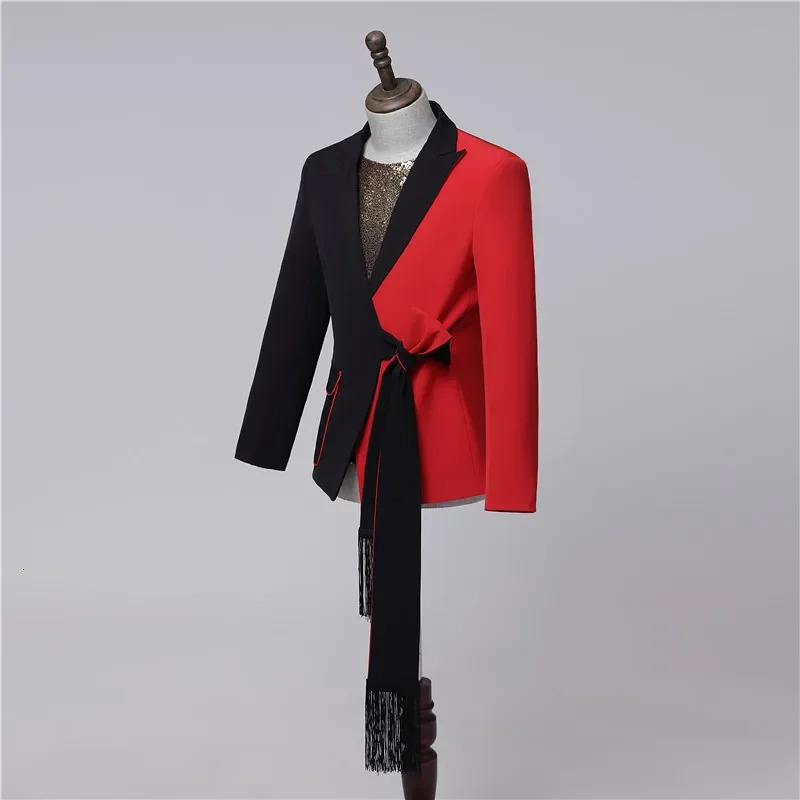Show Host Singer Stage Performance Mens Suit Jacket Groom Man Blazer Casual Scene Other Material Regular Length 240626