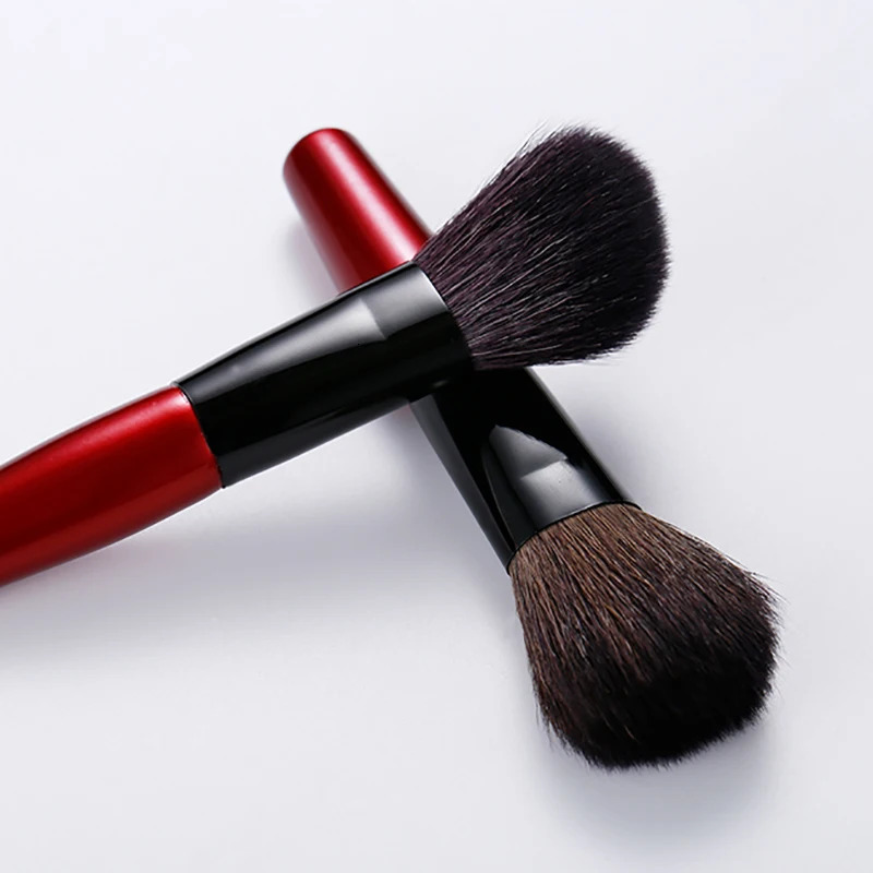 5pcs Makeup Travel Size Brush Red Short Handle Make Up Brush Kit Powder Blush Brush Set 240625