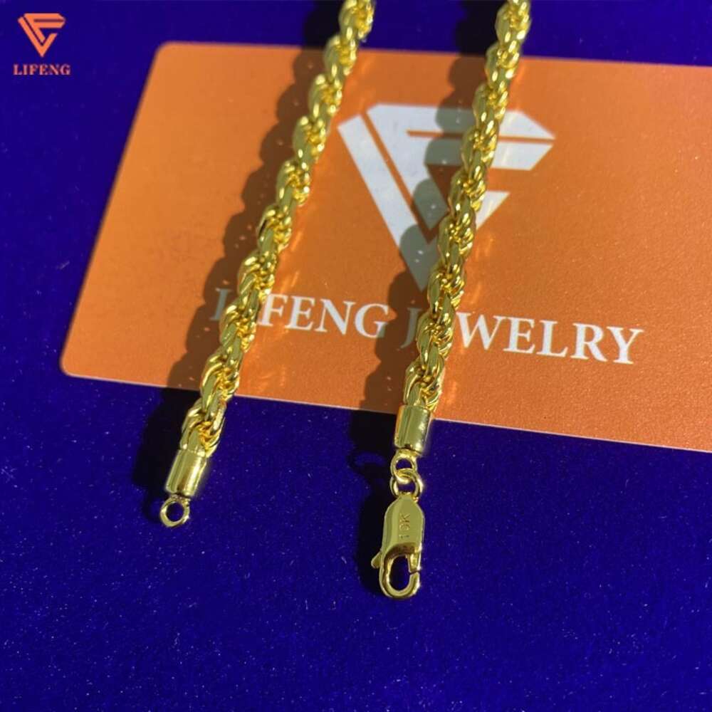 Custom Hip Hop Jewelry Rope Chain 925 Sterling Silver Cuban Link Chain Moissanite Diamond Necklace Men Women
