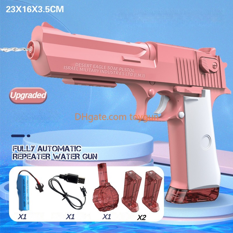 Desert Eagle Water Gun Electric Automatic Toys Gun Water Pistol Beach Toys For Children Boys LooK Real Watergun Model Summer Outdoor Beach Water Games