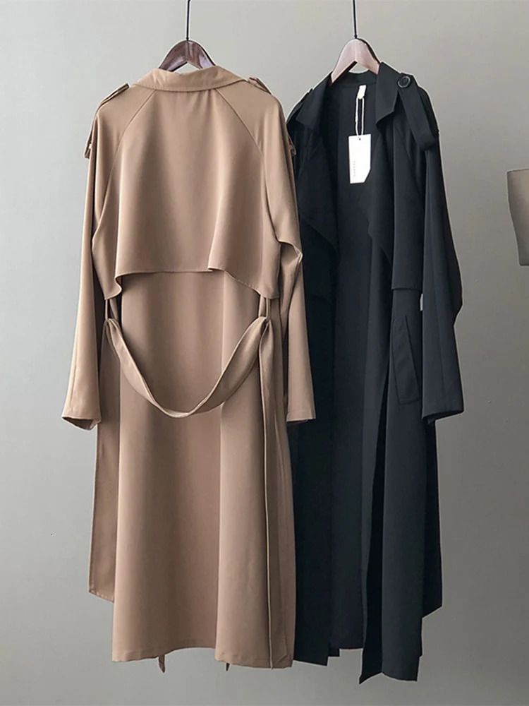SEDUTMO Spring Women Long Trench Coat Fashion Windbreaker Vintage Oversize Pocket Elegant Office Outwear With Belt ED1859 240703