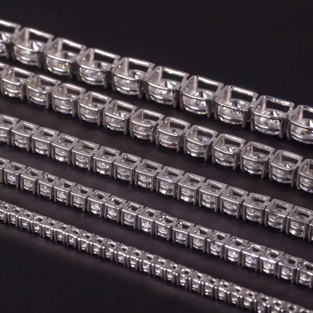 Pass Tester 2MM 3MM 4MM 5MM 6.5MM Iced Out Sier VVS Dia Necklace Moissanite Tennis Chain