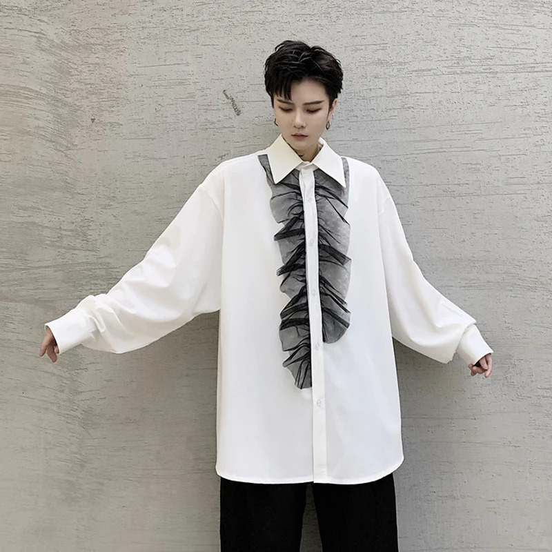 Fashion Male Men Gothic Punk Style Vintage Blouse Europe Victorian Long Sleeve Blouse Casual Ruffles Party Shirt Dinner 240615