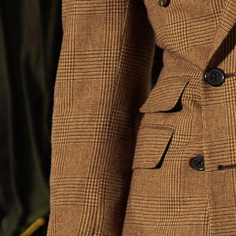 Casual suit mens double breasted spring and autumn products mens suit jacket British style elegant mens suit 240626