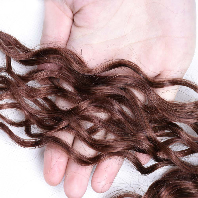 Yirubeauty Brazilian 100% Human Hair Extensions 3 Bundles Water Wave 33# Color Double Wefts Peruvian Malaysian Curly Hair Products