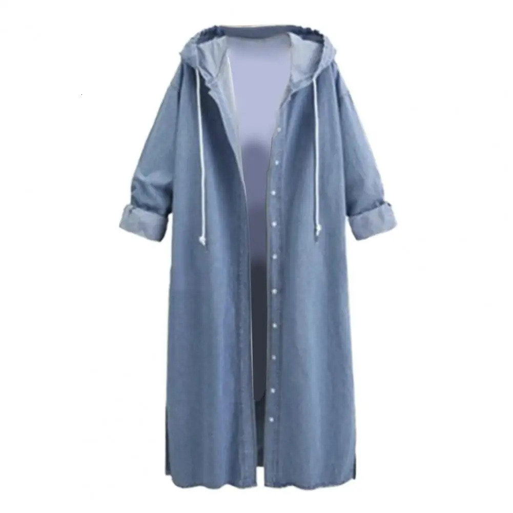 Women Coat Long Cardigan Single-breasted Soft Comfortable Hooded Solid Color Ankle Length Long Sleeve Winter Jacket For Winter 240703