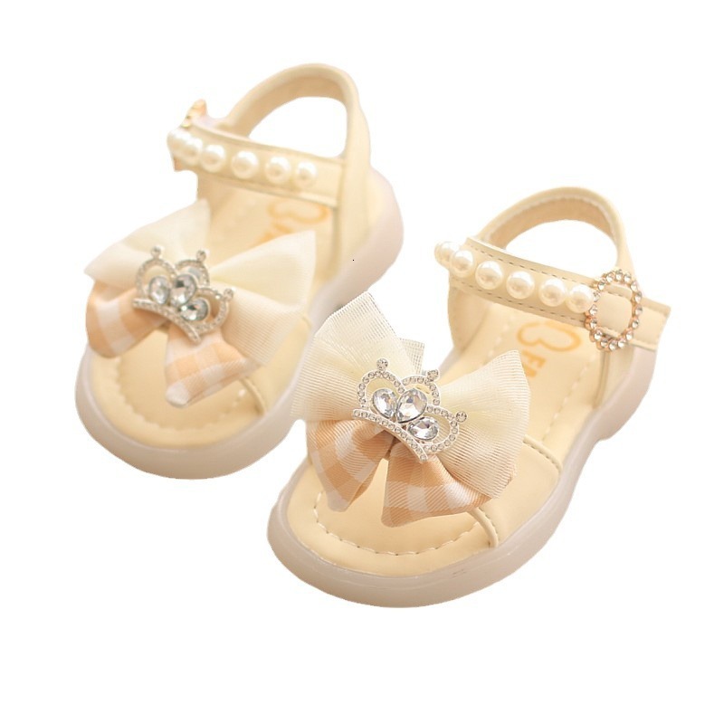 Girl's shoes, princess sandals, 2024 new summer style, little girls, baby soft soled beach shoes F704-26