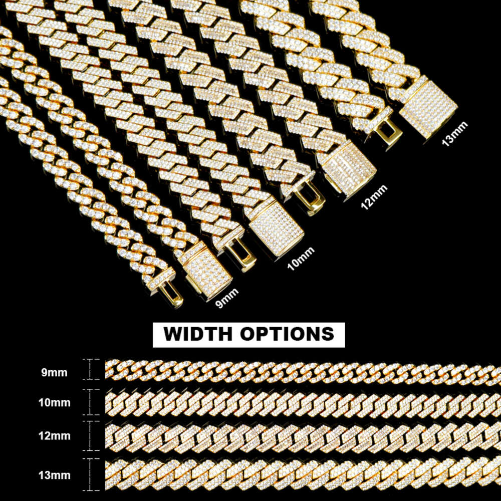 Customize Necklace Hip Hop Fine Jewelry Pass Tester Vvs Moissanite Iced Out Diamond Silver 925 Cuban Link Chain