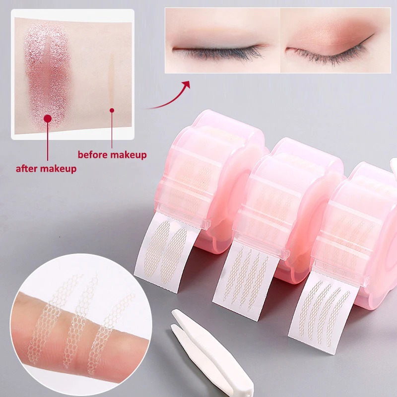 Double Eyelid Tape Sticker Invisible Double Fold Eyelid Lace Paste Clear Beige Stripe Self-adhesive Natural Eye Tape Makeup Tool 240703