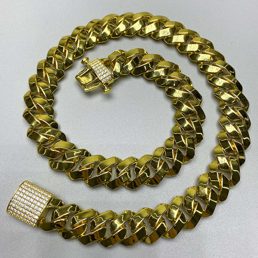 Hip Hop Moissante Luxury Jewelry Mens Stainless Steel Chain Necklace Solid Gold Prong Cuban Link Chain Necklace