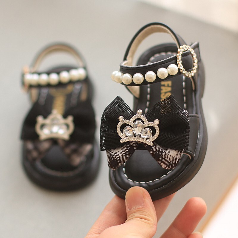 Girl's shoes, princess sandals, 2024 new summer style, little girls, baby soft soled beach shoes F704-26