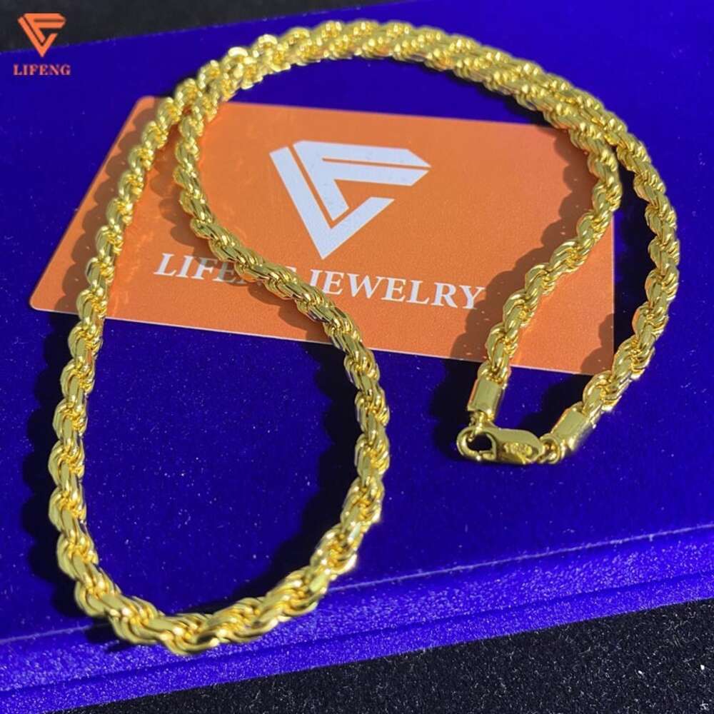 Custom Hip Hop Jewelry Rope Chain 925 Sterling Silver Cuban Link Chain Moissanite Diamond Necklace Men Women