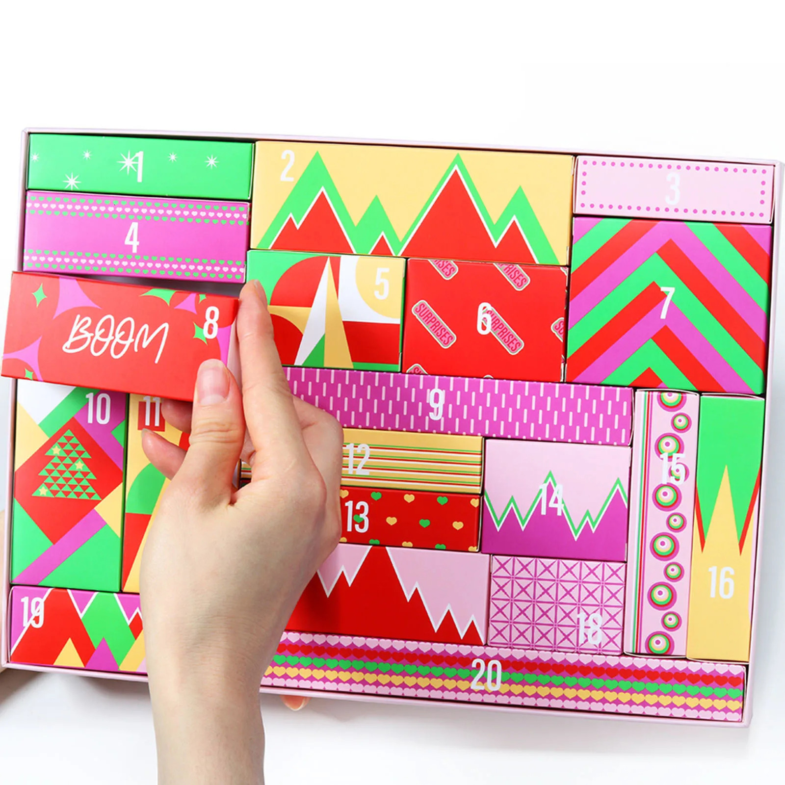 Face Makeup Christmas Countdown Calendar Box Makeup Tools Countdown Calendar Gift Boxes Lipstick Eye Shadow Cosmetics Set 240703