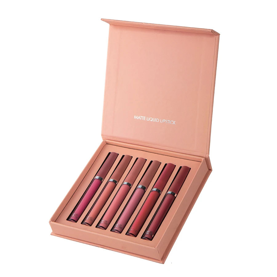 6-Piece Matte Waterproof Lip Gloss Set Suitable For Outdoor Gatherings 240703