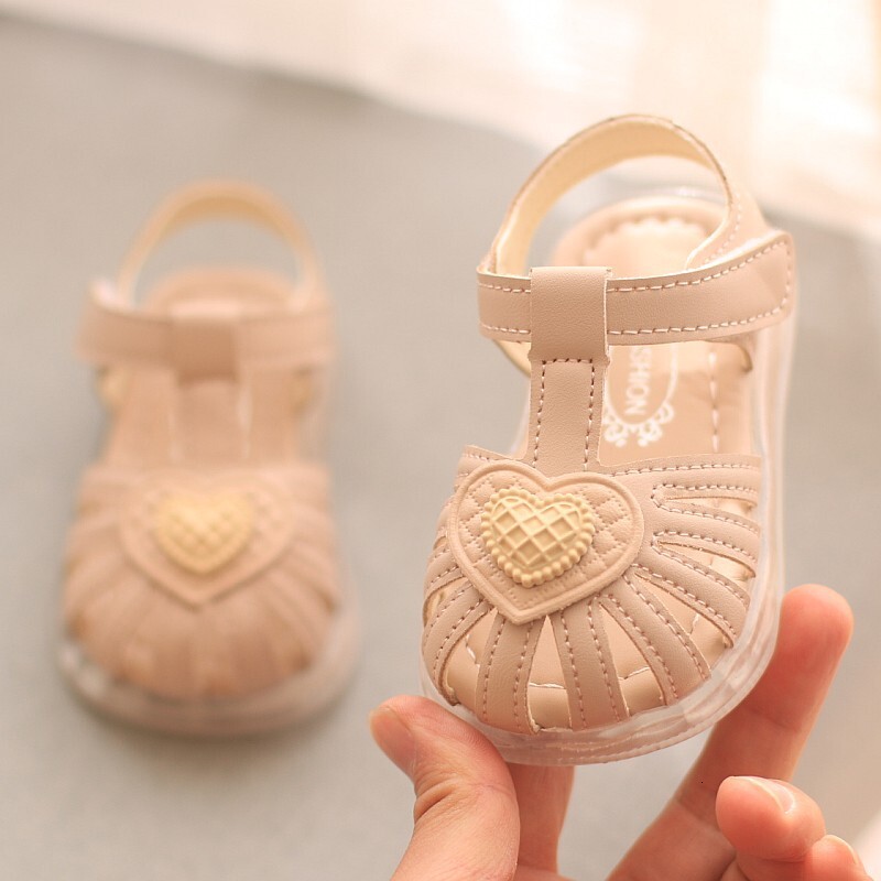 Baby Sandals Walking Summer 0-1-2 Year Old Girls Little Princess Cute Soft Sole Baotou Infant and Toddler Shoes 3 F704-21
