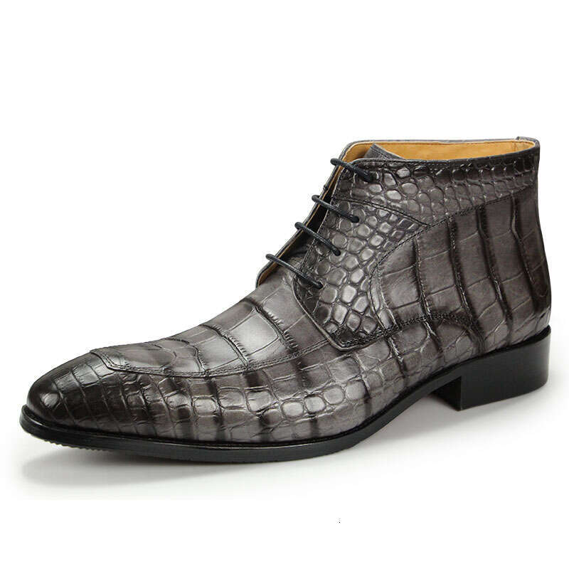 Size Eu48 New Fashion Men's Ankle Boots Autumn Footwear Business Dress Shoe Genuine Cow Leather Zipper Best Quality China