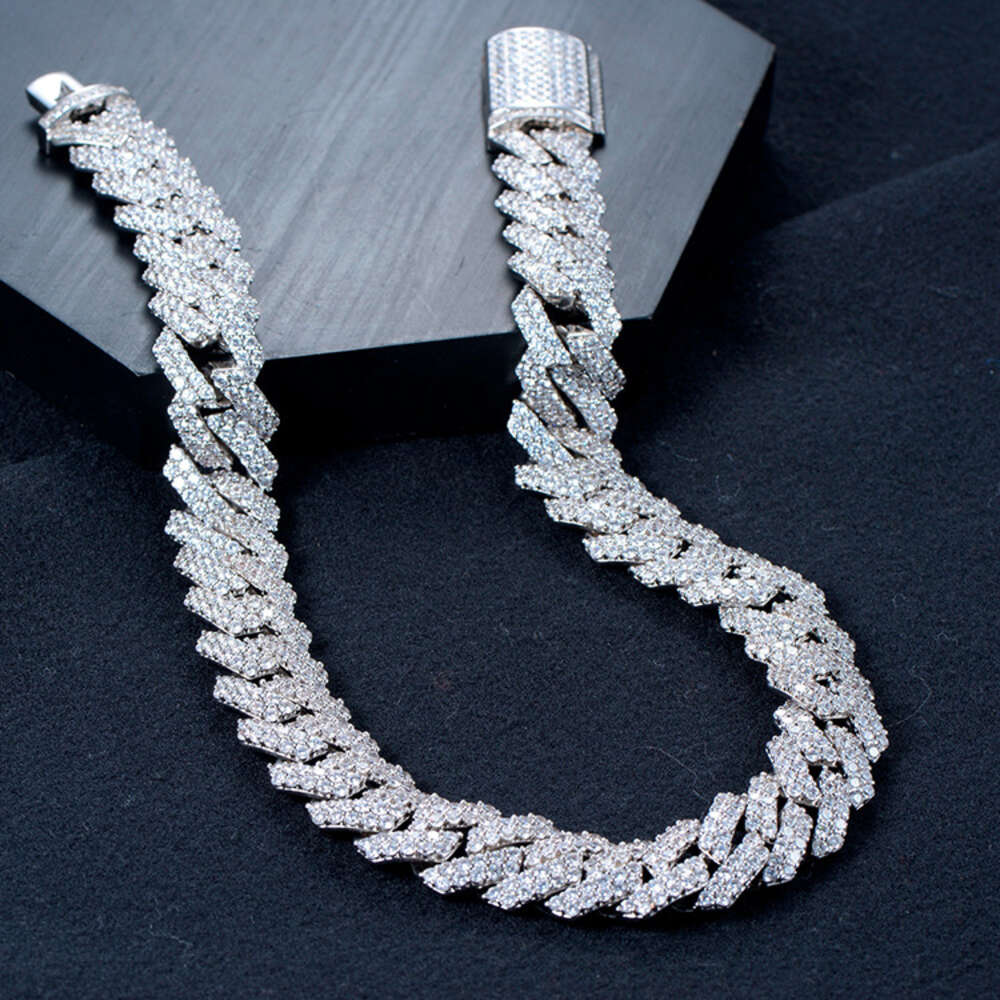 Men Hip Hop Iced Out Bling Chain Necklaces Pave Setting Cz Stone 19mm Miami Cuban Chains Hiphop Necklace Male Fashion Jewelry
