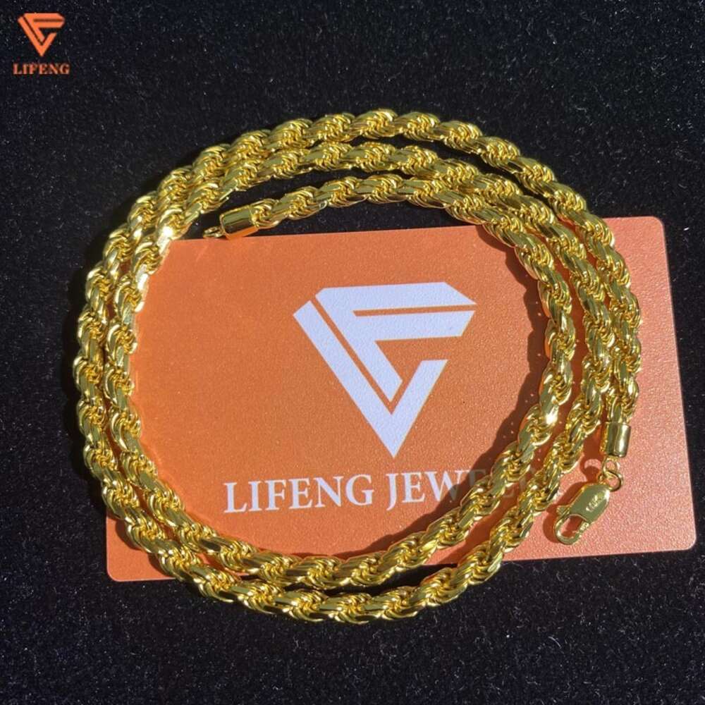 Custom Hip Hop Jewelry Rope Chain 925 Sterling Silver Cuban Link Chain Moissanite Diamond Necklace Men Women
