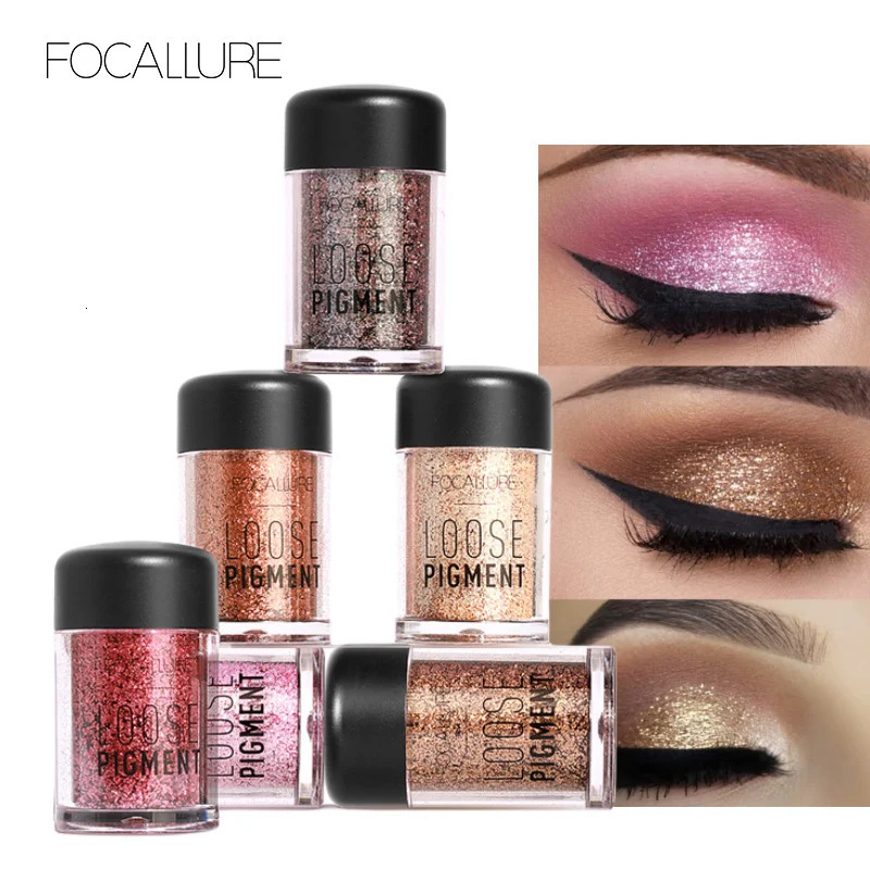 FOCALLURE Glitter Eyeshadow 18 Colors Diamond Eye Glitter Powder Waterpoof Makeup Eye Shadow Crystal Shiny Cosmetics For Women 240704