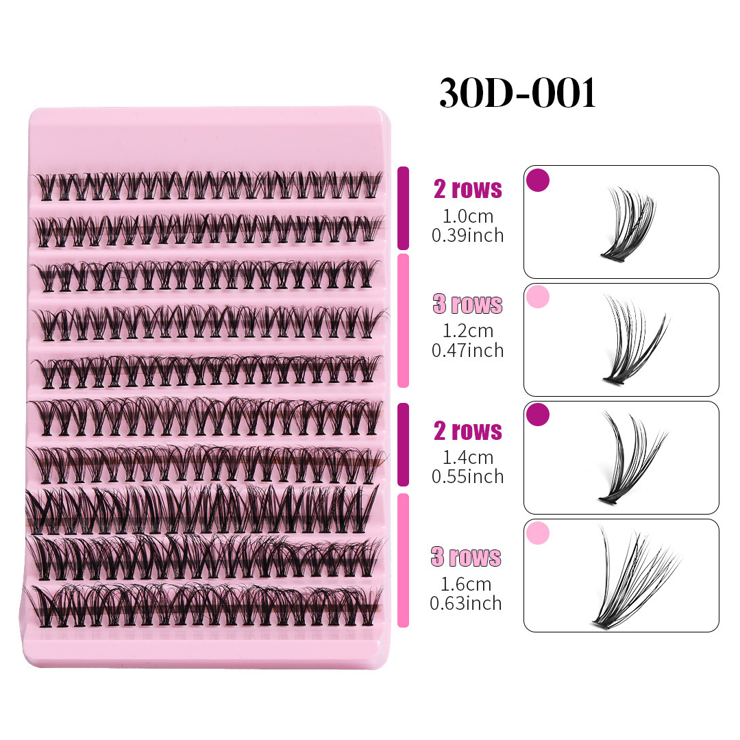 False Eyelashes 120pcs DIY eyelash extension kit cluster false eyelashes individual eyelashes Wispy fluffy eyelash extension kit with application tool