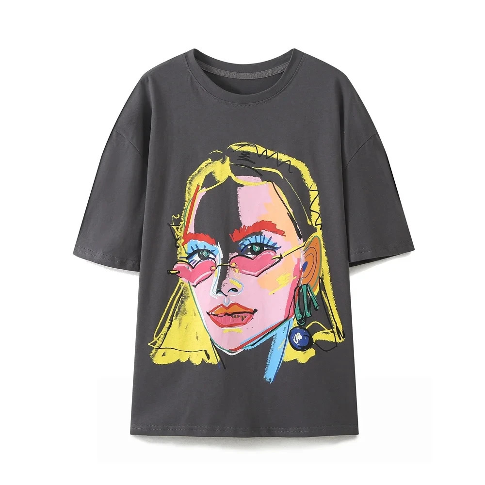 Traf ZR Womens Tshirts Summer Y2k Streetwear Fashion Girls Short Sleeve Tee O Neck T Shirt for Women Harajuku Tops 240627