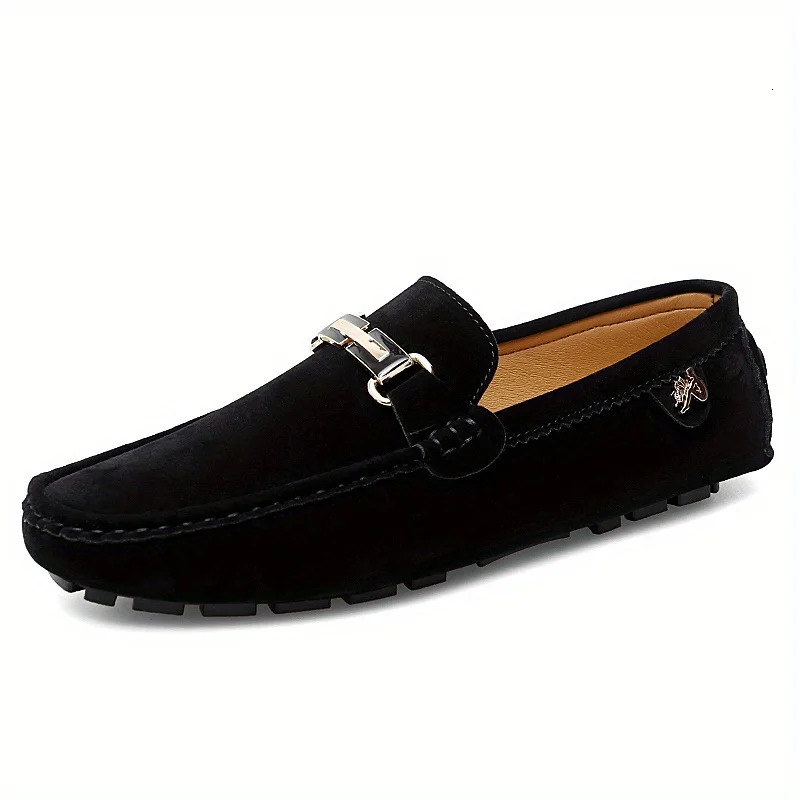 Mens and womens loafers comfortable softsoled nonslip solid color shoes casual driving walking boat 240702