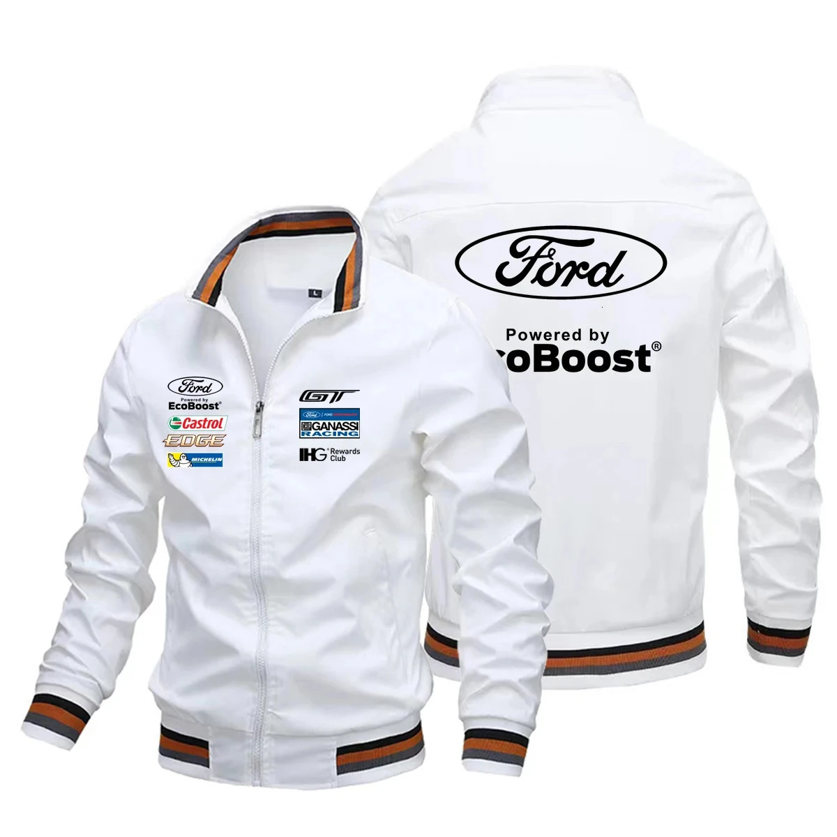 2024 Mens Ford casual sports jacket motorcycle racing zipper tower windproof cycling baseball shirt 240702