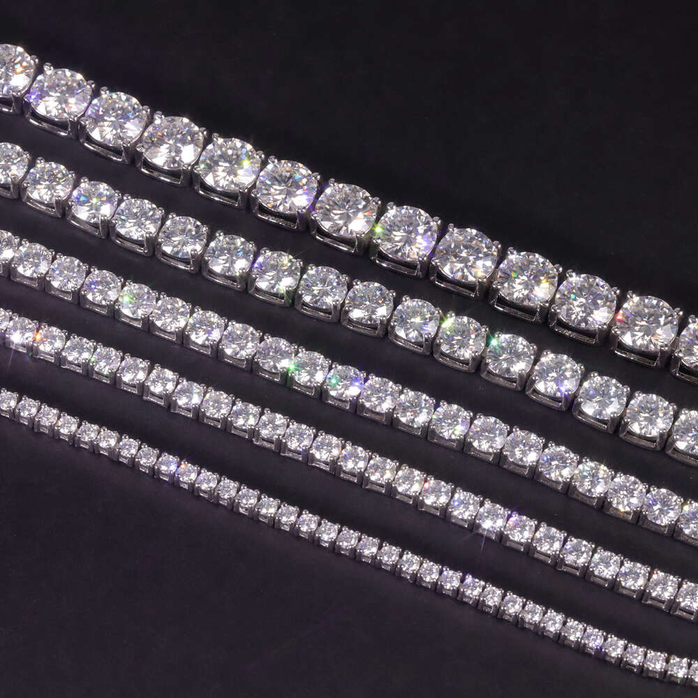 Pass Tester 2MM 3MM 4MM 5MM 6.5MM Iced Out Sier VVS Dia Necklace Moissanite Tennis Chain