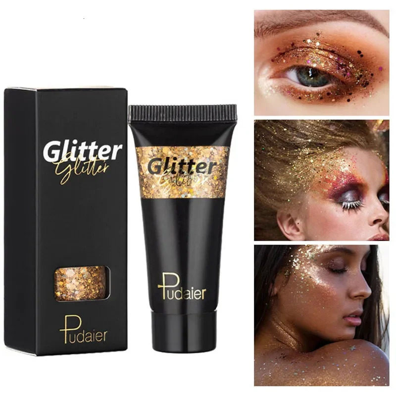 Sequins Glitter Liquid Eyeshadow Highlighter 12 Colors Long Lasting Shimmer Face Body Hair Multi-purpose Makeup Stage Cosmetics 240704