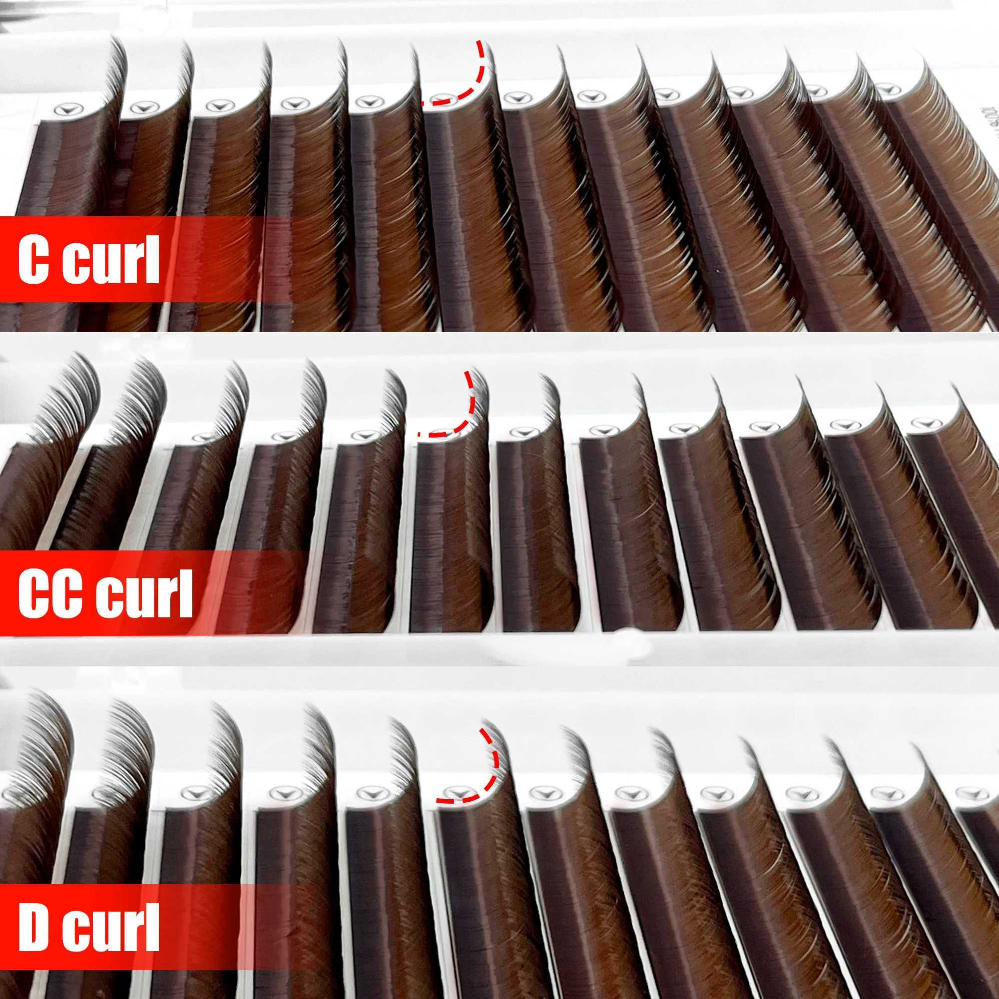 False Eyelashes Abonnie Brown Classic Eyelashes Extensions 0.03 Fluffy Eyelashes Mixed Tray Chocolate Color Lashes CC Curl Q240703