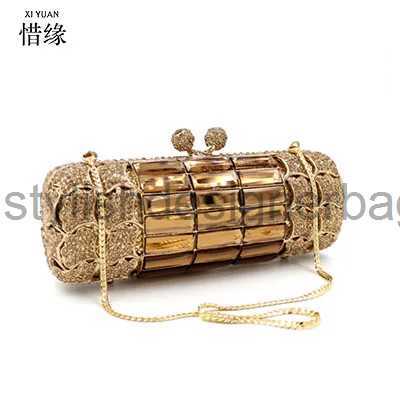 Evening Bags Gold Diamond Wedding Dress Bridal Crystal andbags Purses Metal Women Rinestones Clu Purse Designer stylishdesignerbags H240704