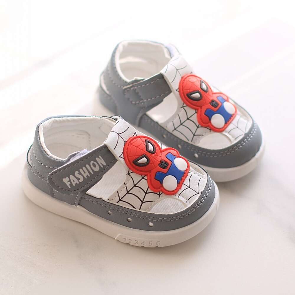 Spring Summer Children's Hollow Sandals for Boys Girls Baby Walking Breathable Infant Shoes with Headband and Anti Kick Soft Sole F704-15