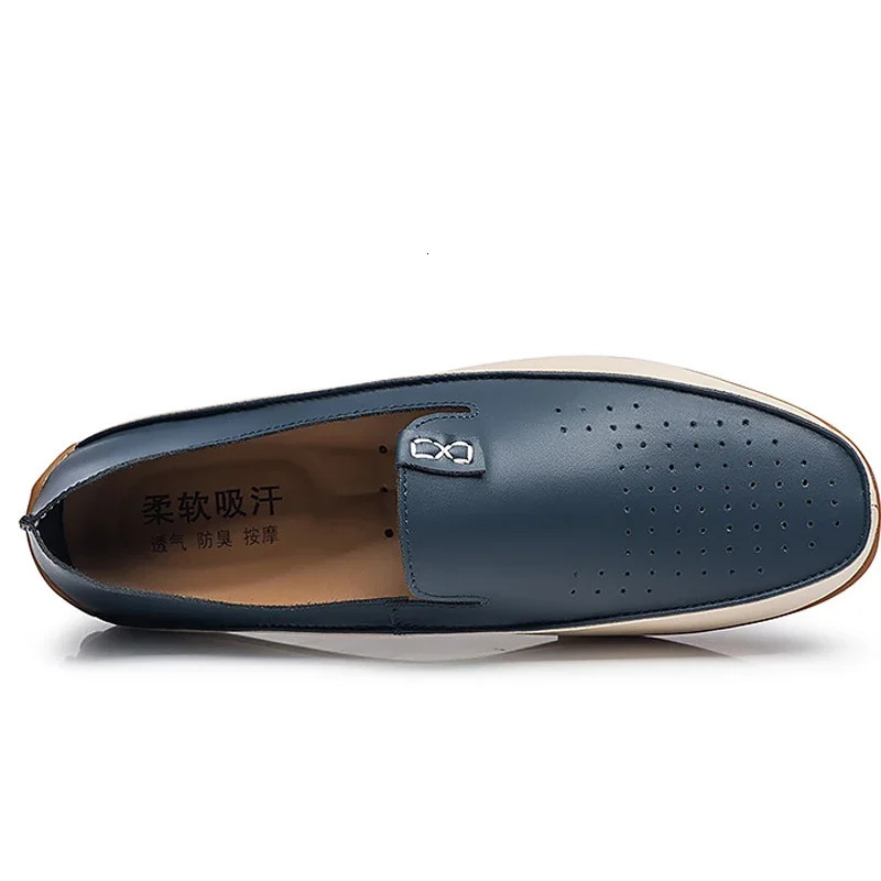 Men Boat Shoes Leather Mens Loafers Lightweight Sneakers Italian Breathable Slipon Driving Casual Size 47 for Male 240702