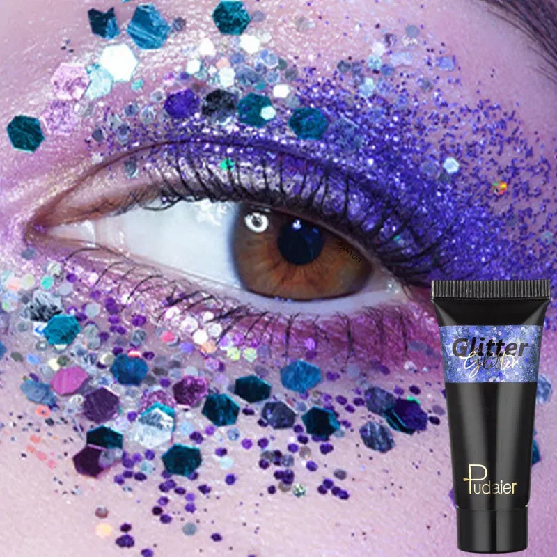 Sequins Glitter Liquid Eyeshadow Highlighter 12 Colors Long Lasting Shimmer Face Body Hair Multi-purpose Makeup Stage Cosmetics 240704